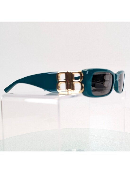 Balenciaga BB0096S 006 Sunglasses Womens Green Gold Grey Rectangle Shape 51 mm main image 16